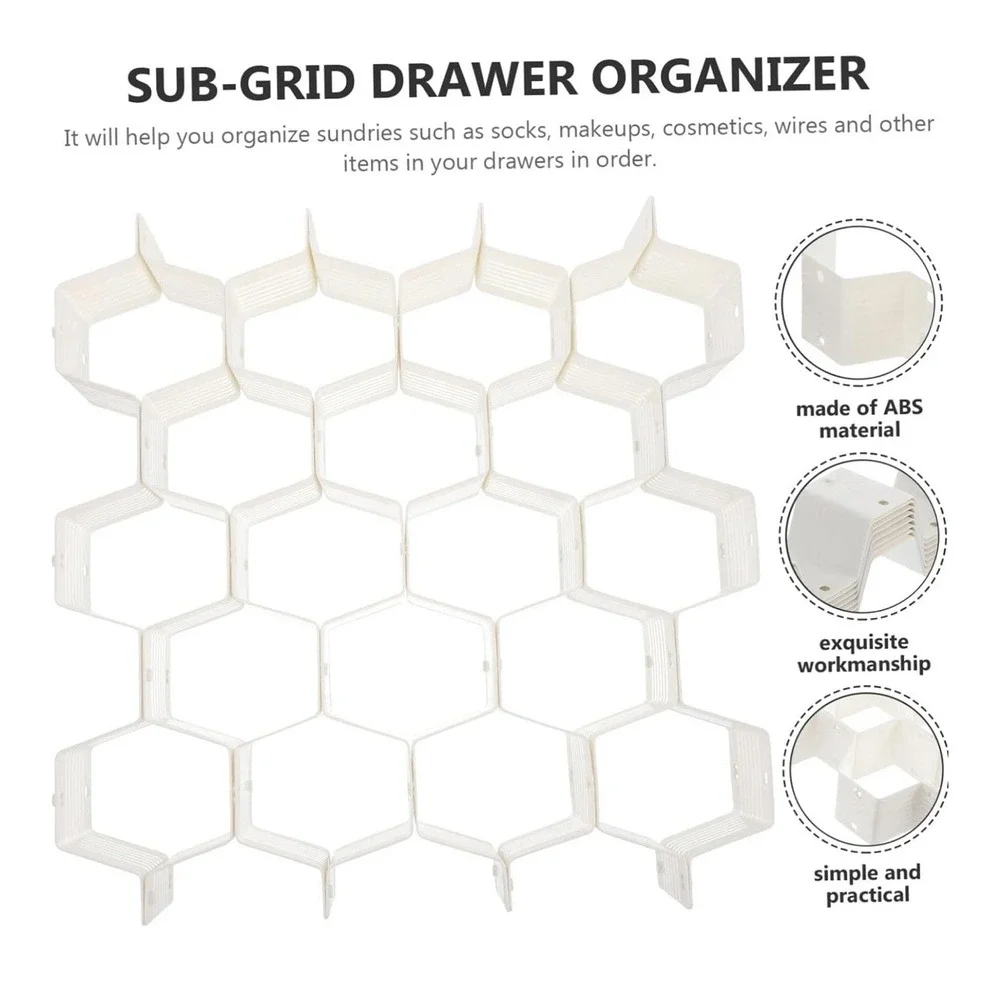 White Drawer Organizer Support Brackets - Neutral Storage Hardware